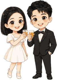 阿超 & 文文的卡通形象